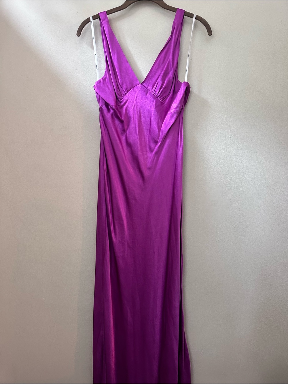{MinkPink} Slip Satin Maxi Dress in Bright Magenta